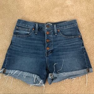 Madewell High Rise Button-Up Denim Shorts 4”